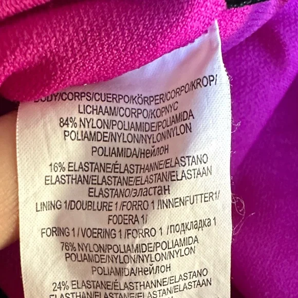 Kenneth Cole New York Magenta and Black One-Piece Swimsuit XL - Picture 10 of 11